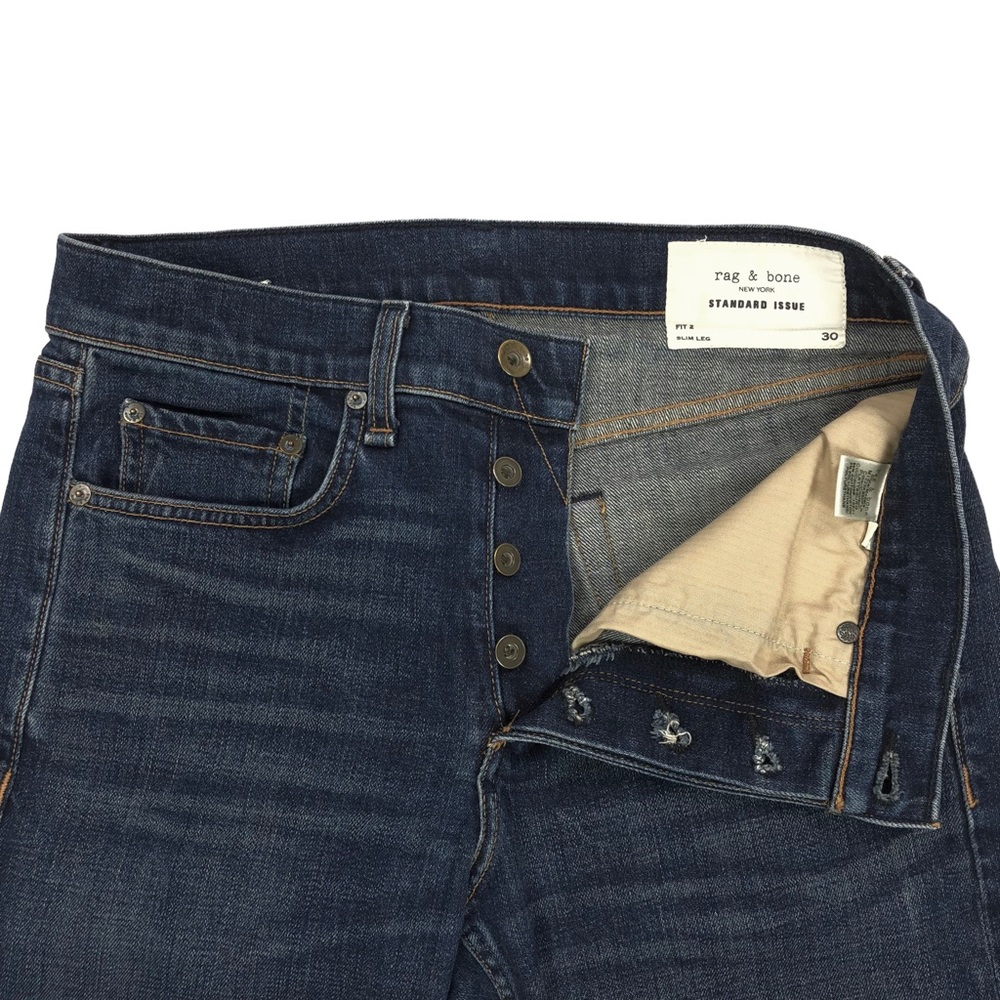 Rag & Bone Standard Issue Fit 2 Slim Leg Jeans Men's Size 30 30X27.5 Blue - Picture 4 of 12